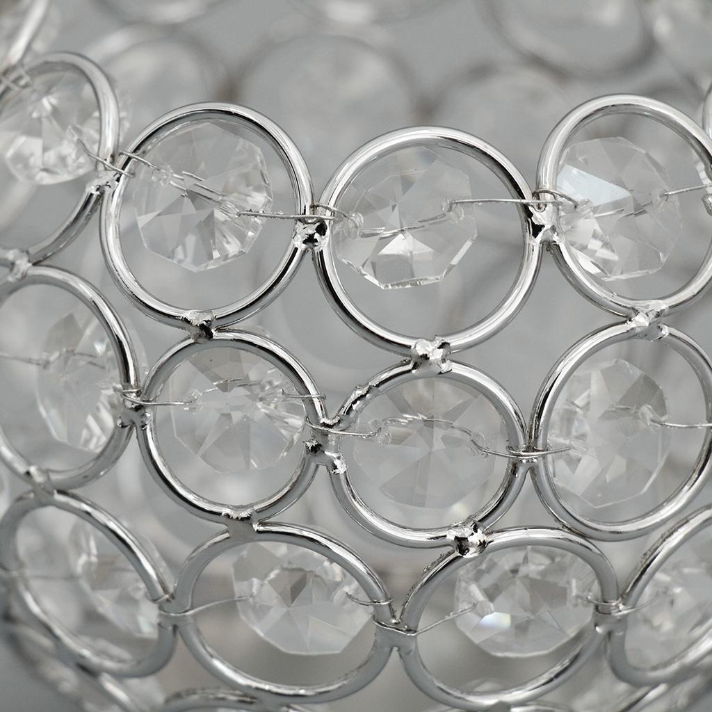 4Pcs 10cm Crystal Bling Votive Candle Holder Wedding Centerpiece Silver