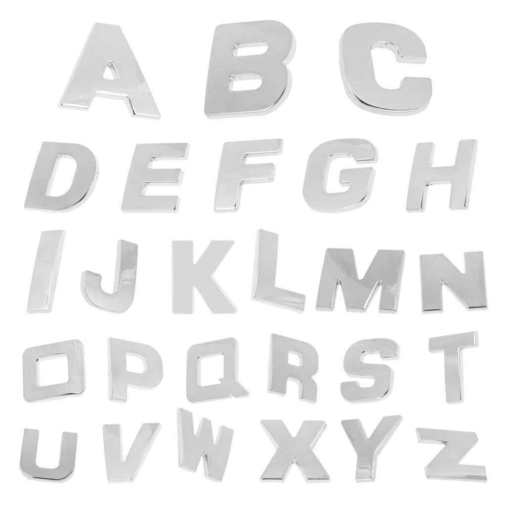 3D DIY Metallic Letter O Alphabet Sticker Car Emblem DIY Figure Badge Decal