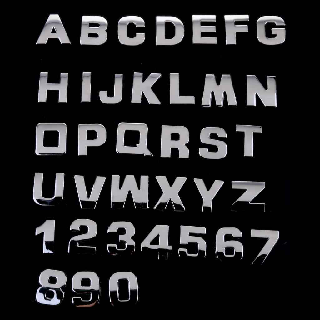 3D DIY Metallic Number 7 Alphabet Sticker Car Emblem DIY Figure Badge Decal
