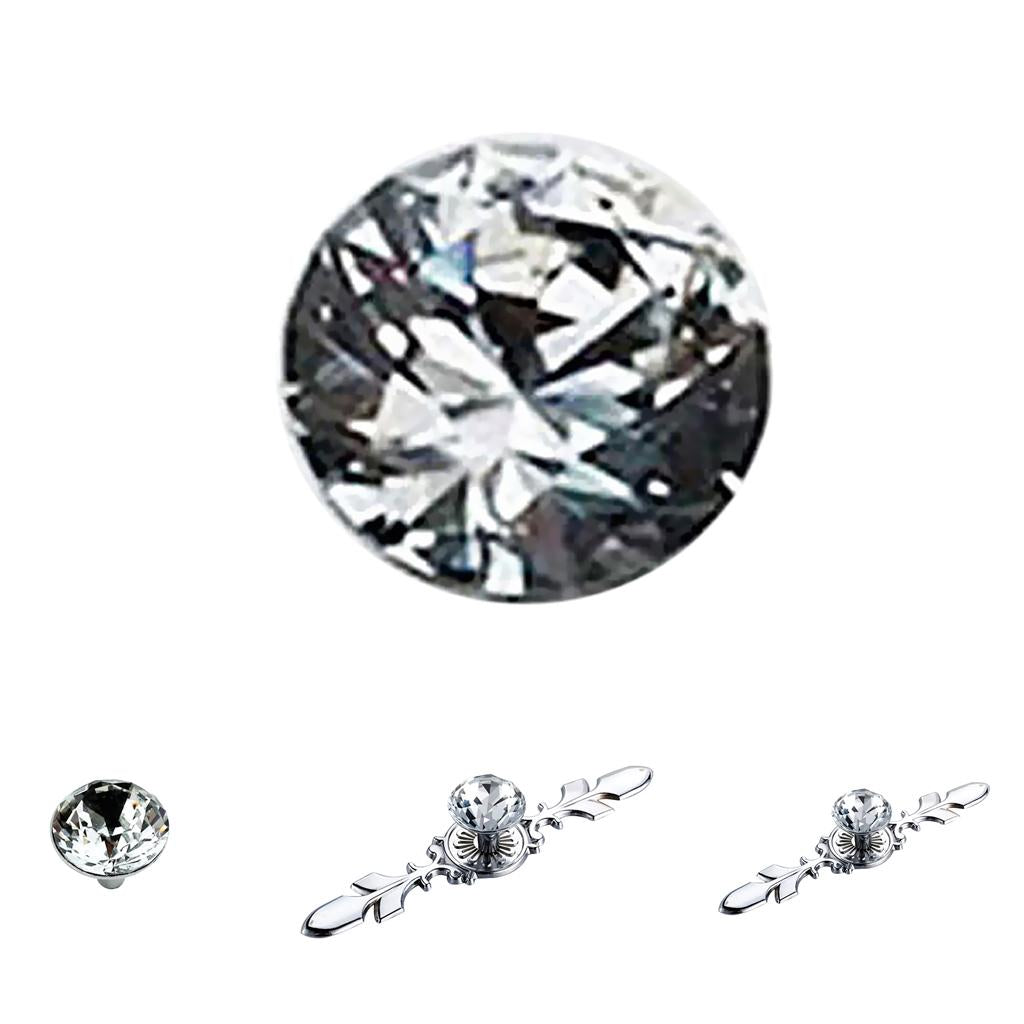 4 Pieces Glass Diamond Door Knobs Furniture Pull Handle Cabinet Hardware Set