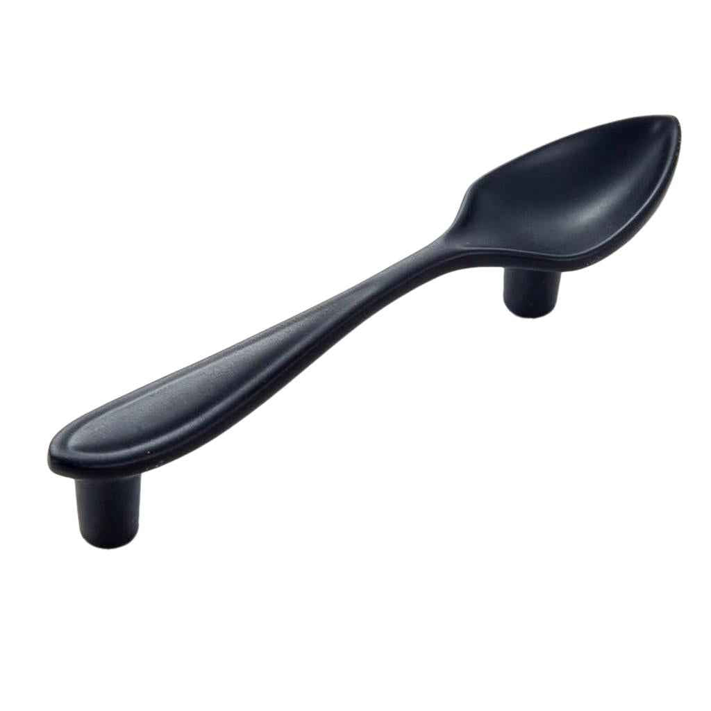Creative Spoon Pull Handle Kitchen Cabinet Cupboard Knob 112mm Matt Black