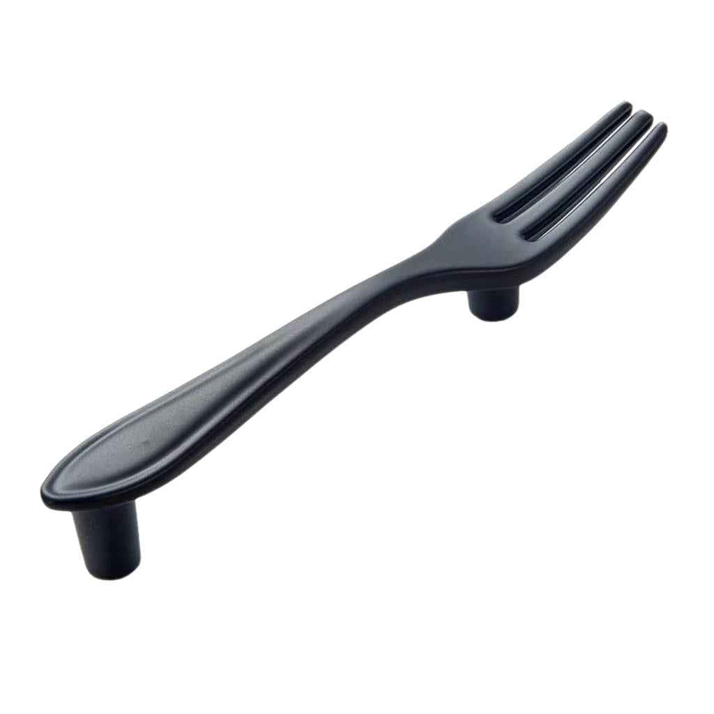 Creative Fork Pull Handle Kitchen Cabinet Cupboard Knob 120mm Matt Black