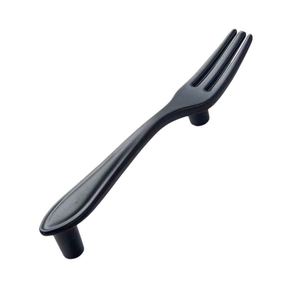 Creative Fork Pull Handle Kitchen Cabinet Cupboard Knob 120mm Matt Black