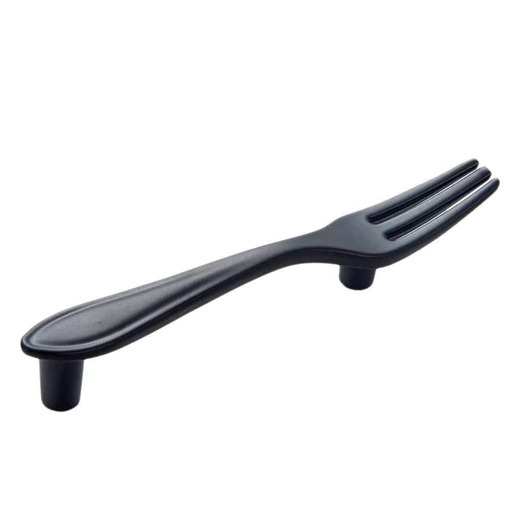 Creative Fork Pull Handle Kitchen Cabinet Cupboard Knob 120mm Matt Black