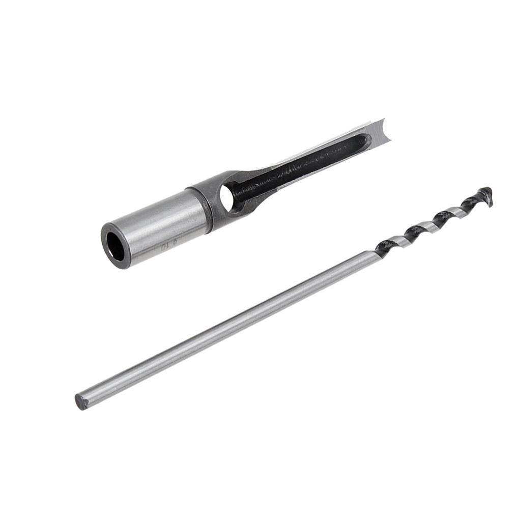 2 Set Square Drill Bit Mortising Chisel Woodworking Tool 10mm 12mm
