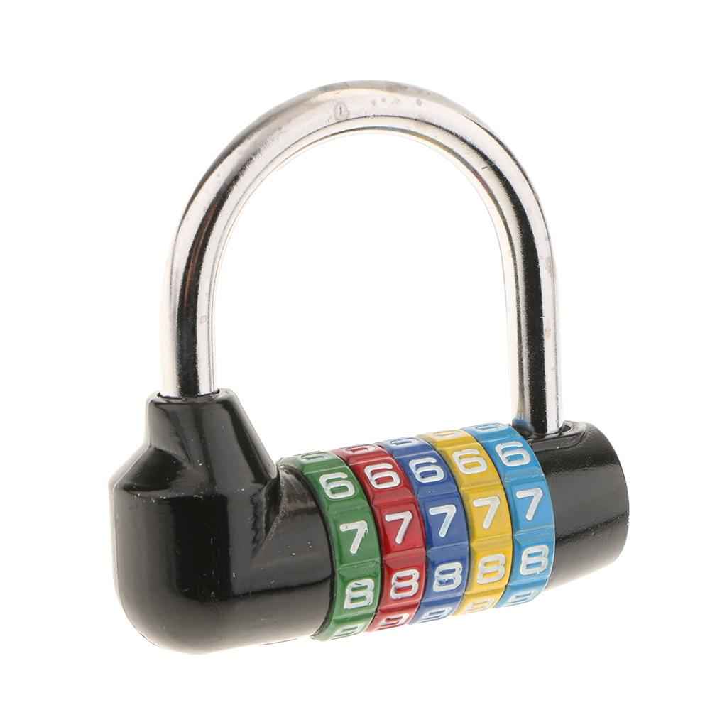 Zinc Alloy 5 Dial Digit Combination Padlock Travel Code Password Lock Black