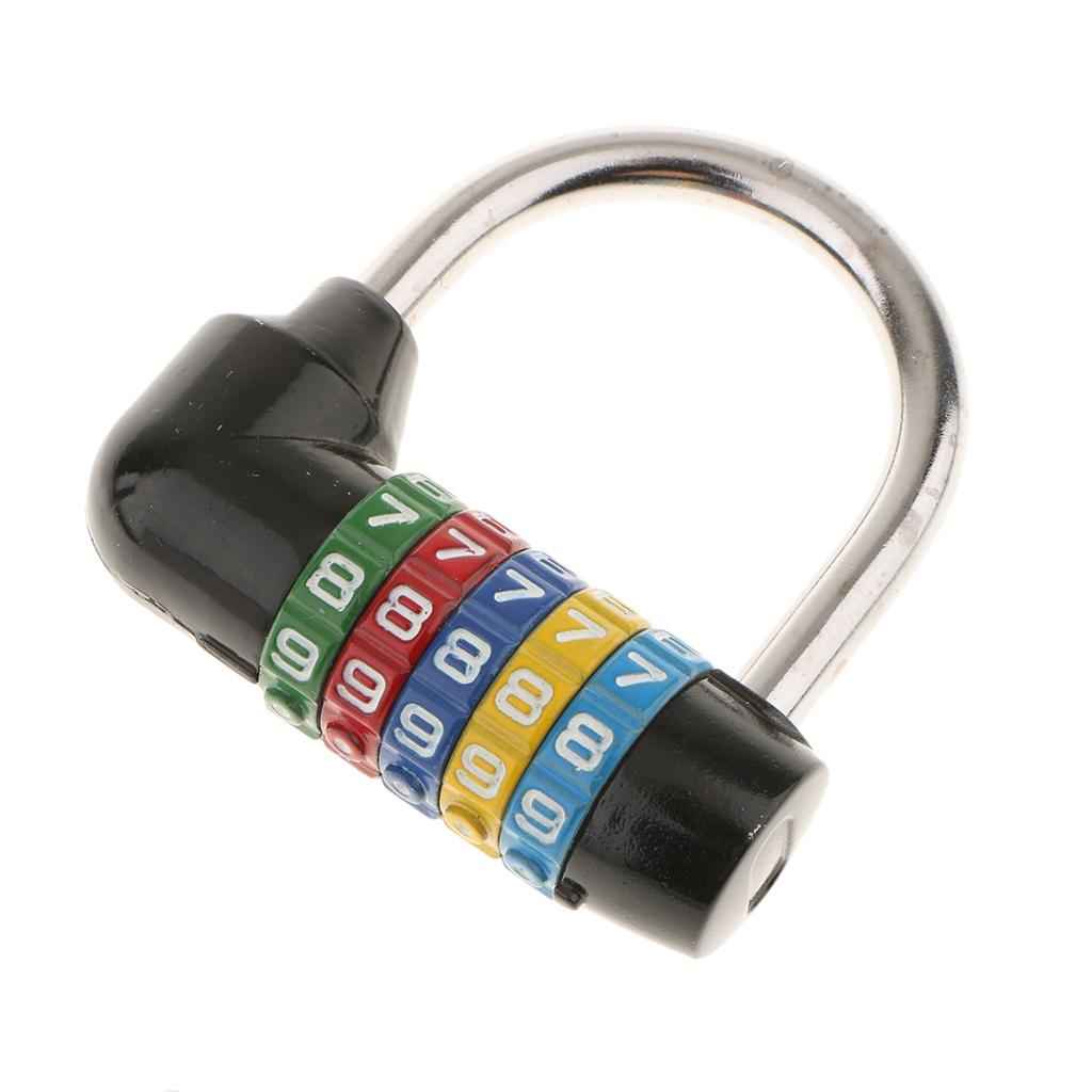 Zinc Alloy 5 Dial Digit Combination Padlock Travel Code Password Lock Black