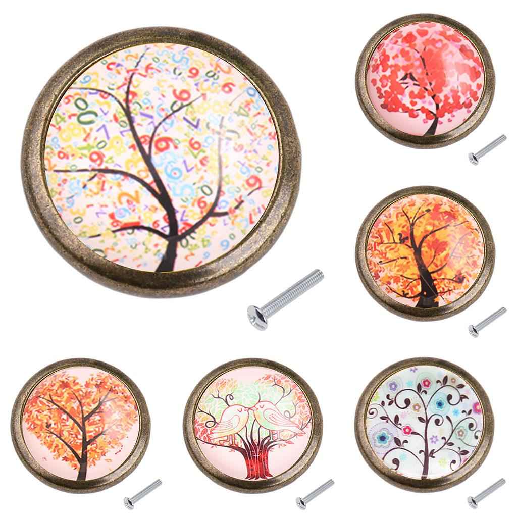 Tree Pattern Pull Knob Handle for Cabinet Drawer Cupboard Door Bin Box 5#