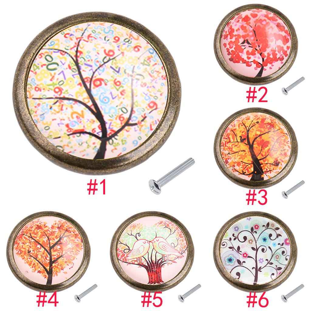 Tree Pattern Pull Knob Handle for Cabinet Drawer Cupboard Door Bin Box 5#