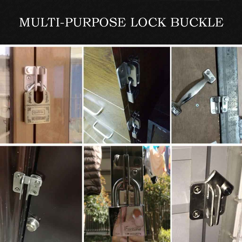 Stainless Steel Hasp Cabinet Door Latch Security Lock Hardware Left open