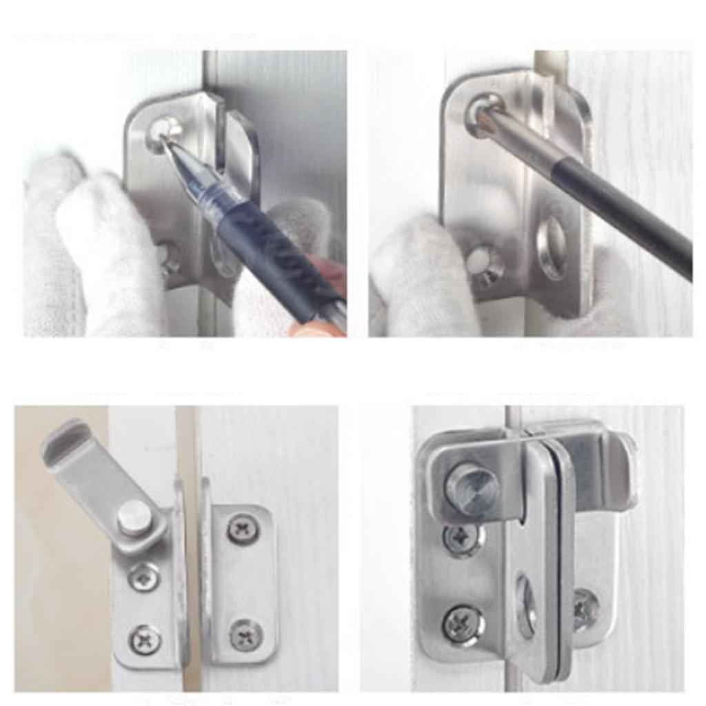 Stainless Steel Hasp Cabinet Door Latch Security Lock Hardware Left open