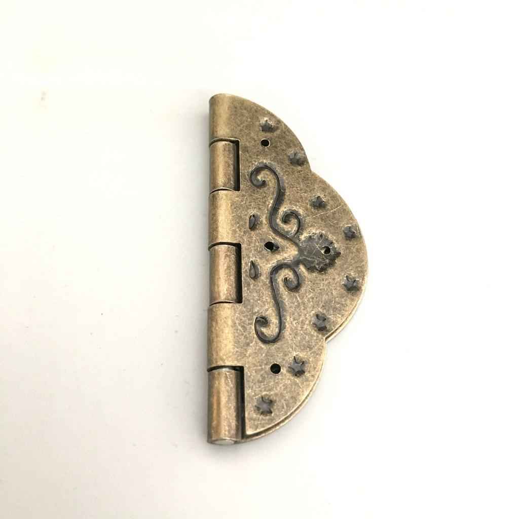 Vintage Antique Brass Mini Hinges for Wooden Furniture Box Hardware #5