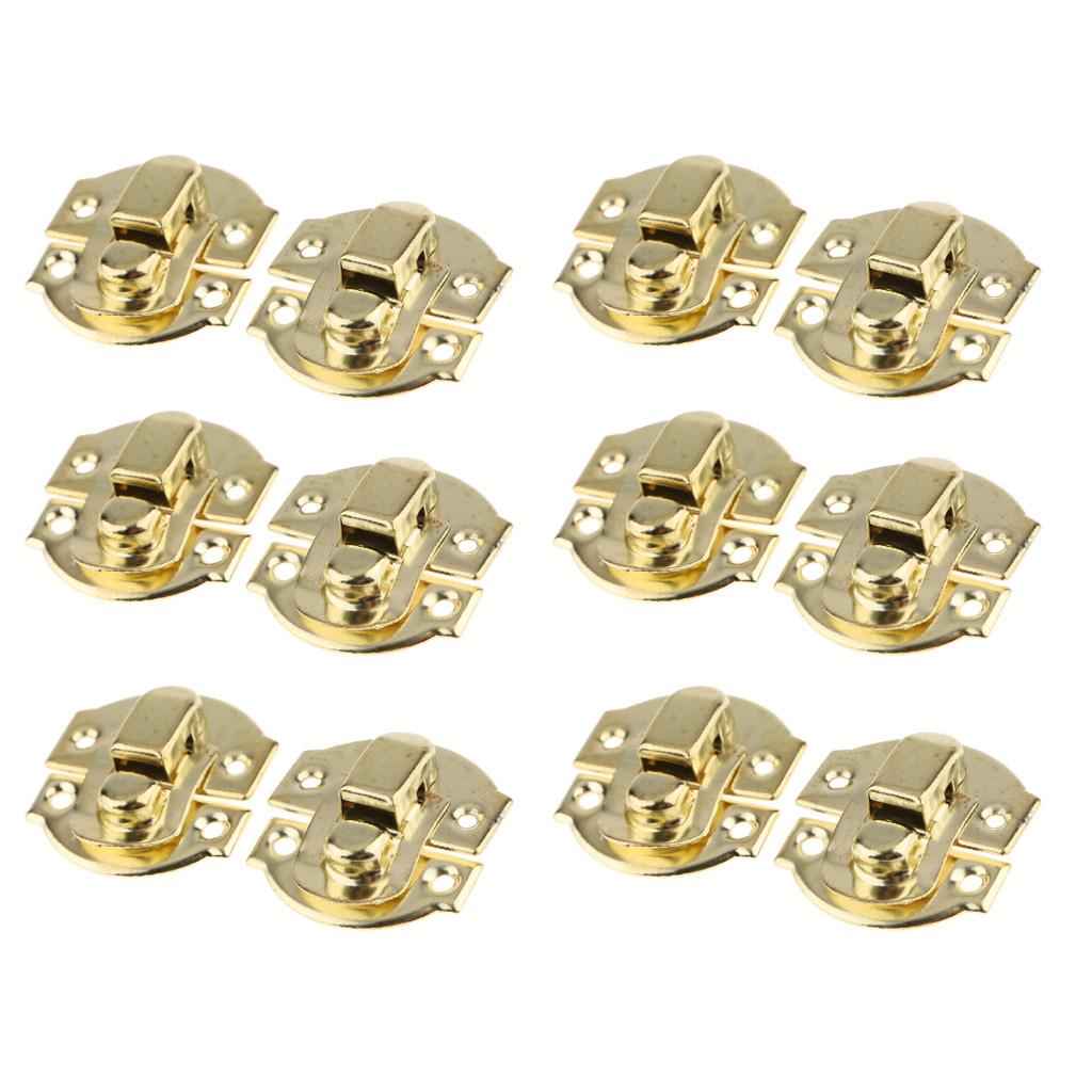 12Pcs Antique Buckle Alloy Box Buckle Wooden Box Lock Craft Hardware Yellow
