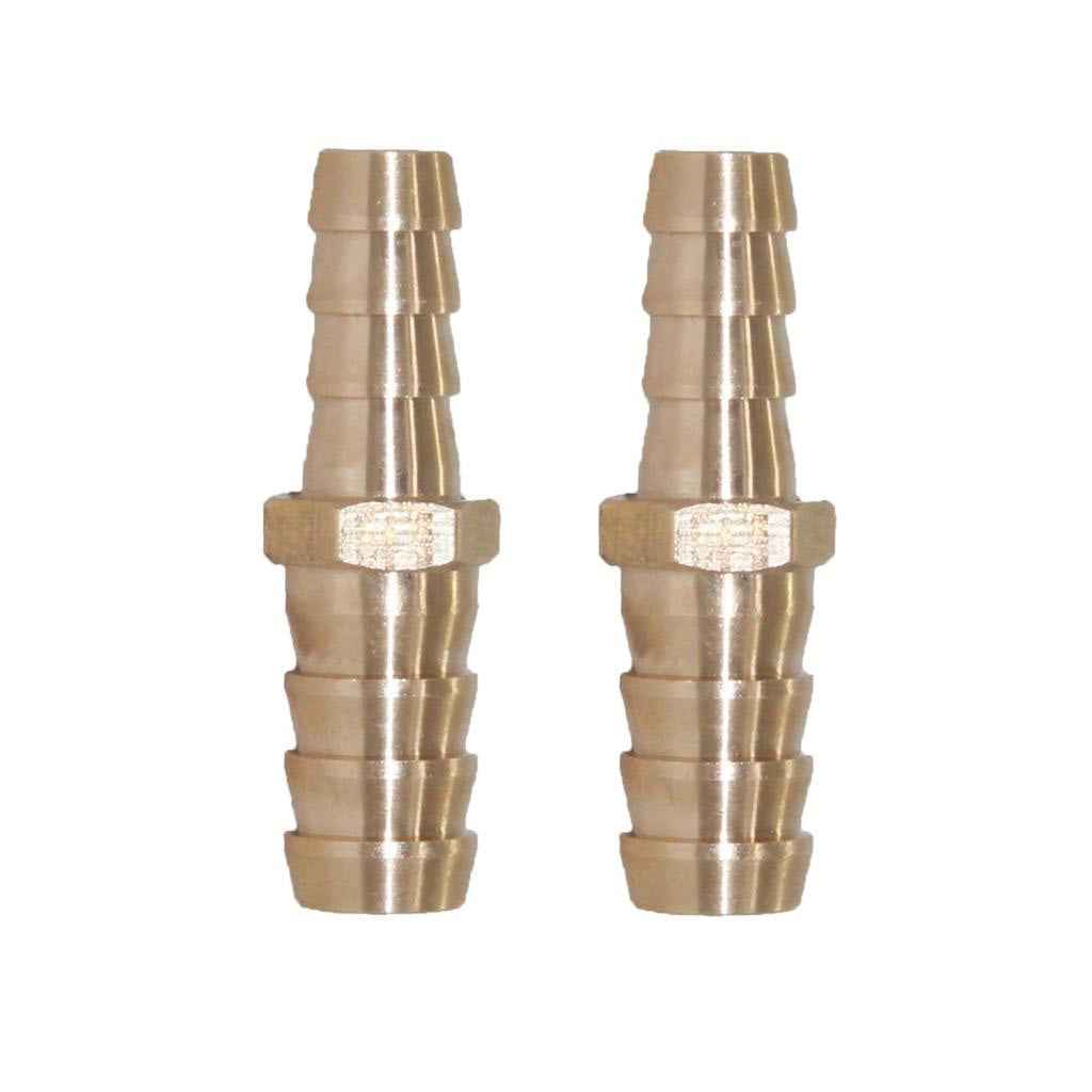 2x Brass Barbed Male to Male Straight Hose Pipe Fitting Coupler Connector #3