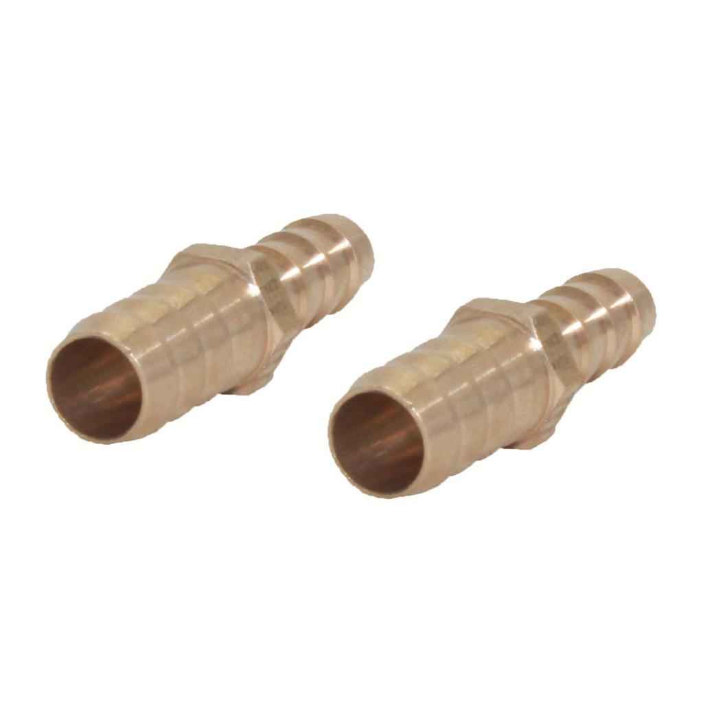 2x Brass Barbed Male to Male Straight Hose Pipe Fitting Coupler Connector #4