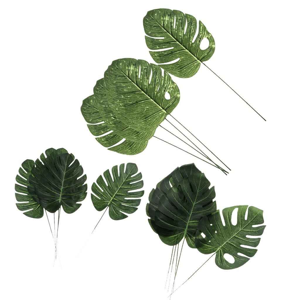 5PCS Large Artificial Leaf Faux Monstera Leaf Foliage Leaves Home Decor S