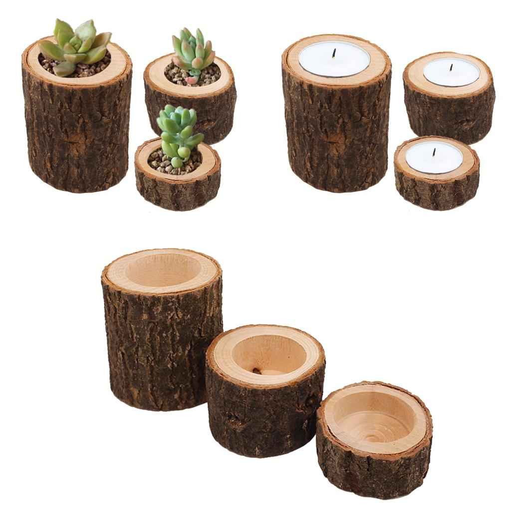 Tree Stump Wooden Candle Holder Tea Light Holder Wedding Decoration 2.5cm