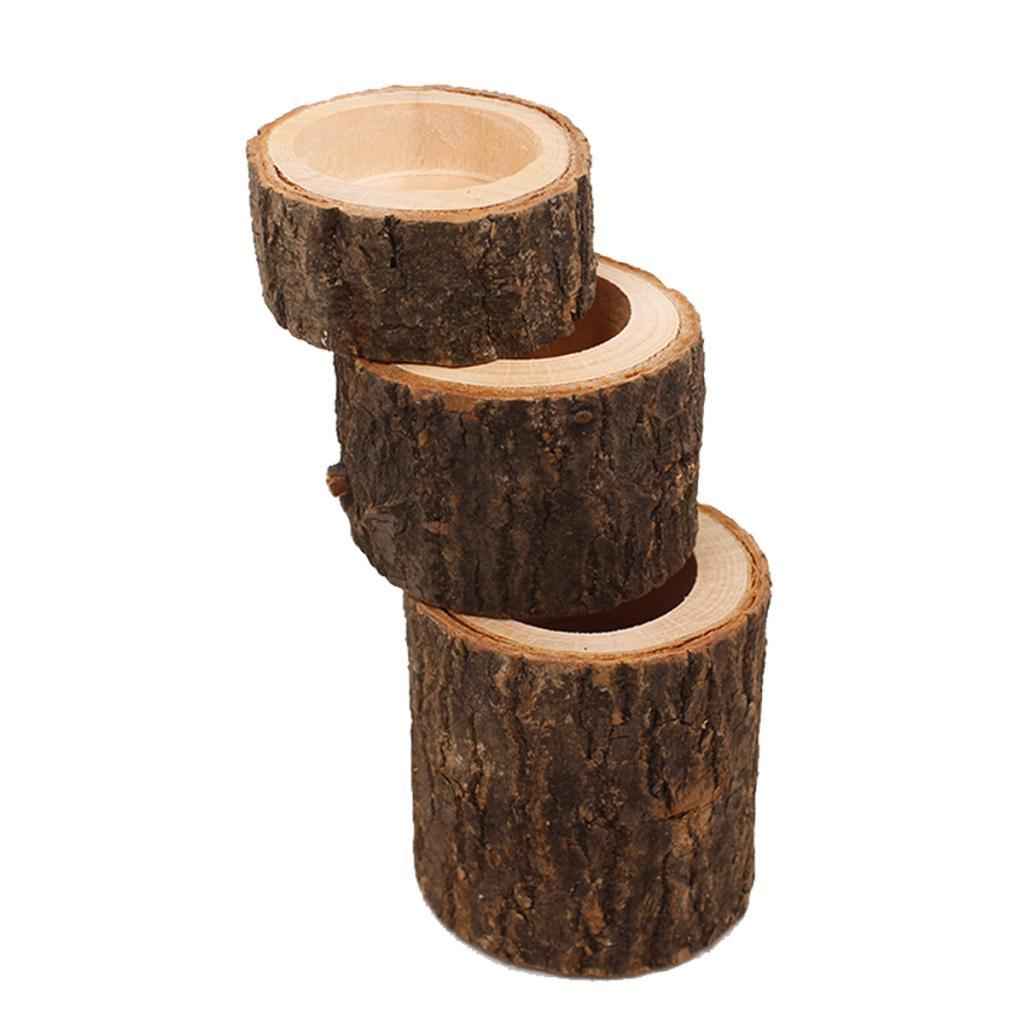 Tree Stump Wooden Candle Holder Tea Light Holder Wedding Decoration 2.5cm