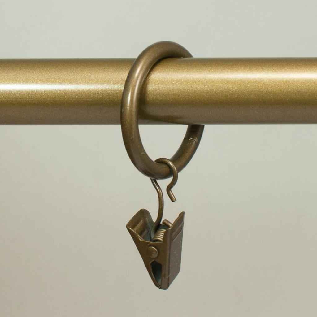 12 Pieces Metal Curtains Drapery Rings with Clips Bronze 32mm