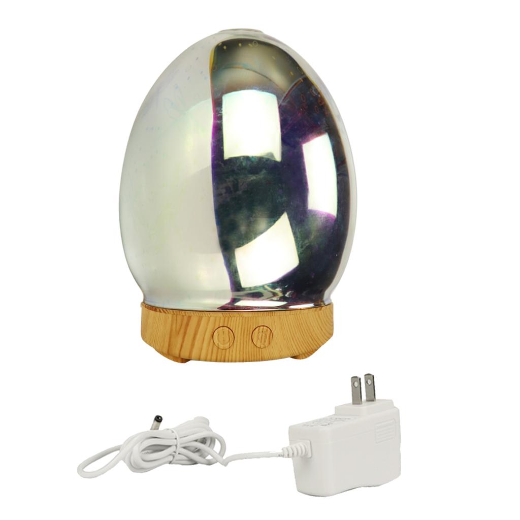 100ml 3D Light Glass Humidifier Essential Oil Diffuser US Oval - Firework