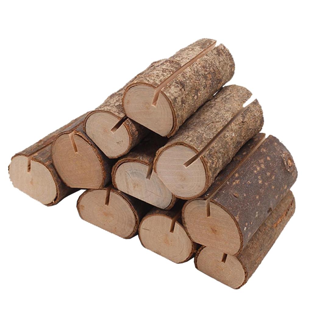 50pcs Rustic Wooden Place Card Holder Party Wedding Table Name Card Holder