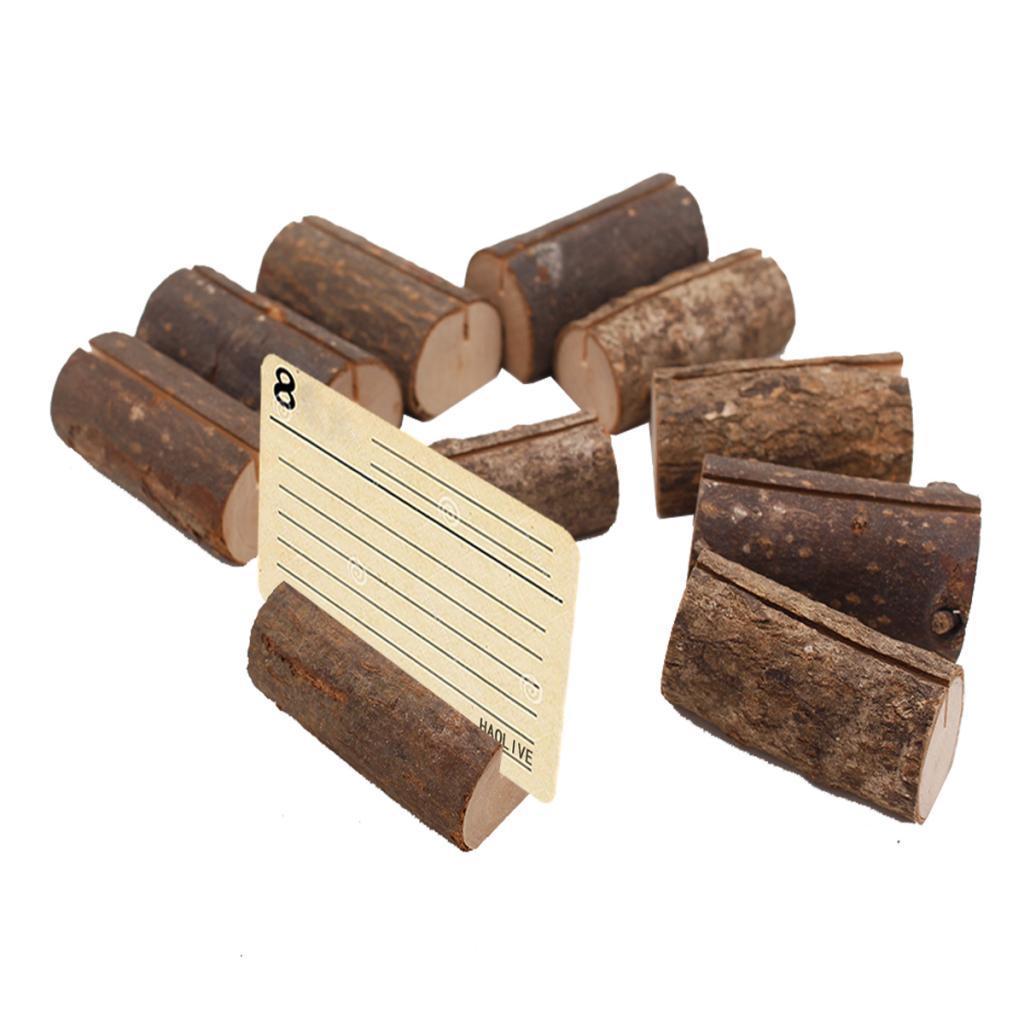 50pcs Rustic Wooden Place Card Holder Party Wedding Table Name Card Holder