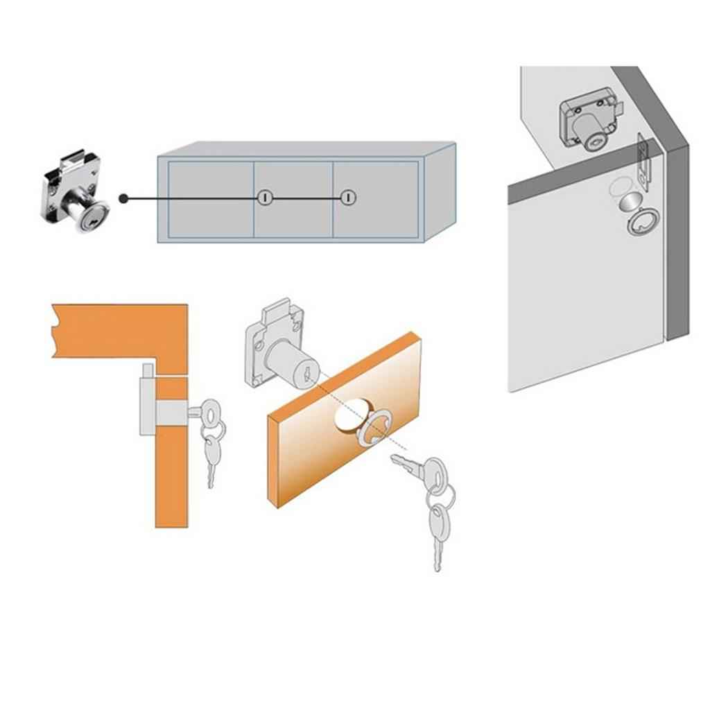 Cam Lock Desk Drawer Lock with 2 Keys for Cupboard Mailbox File Cabinet B