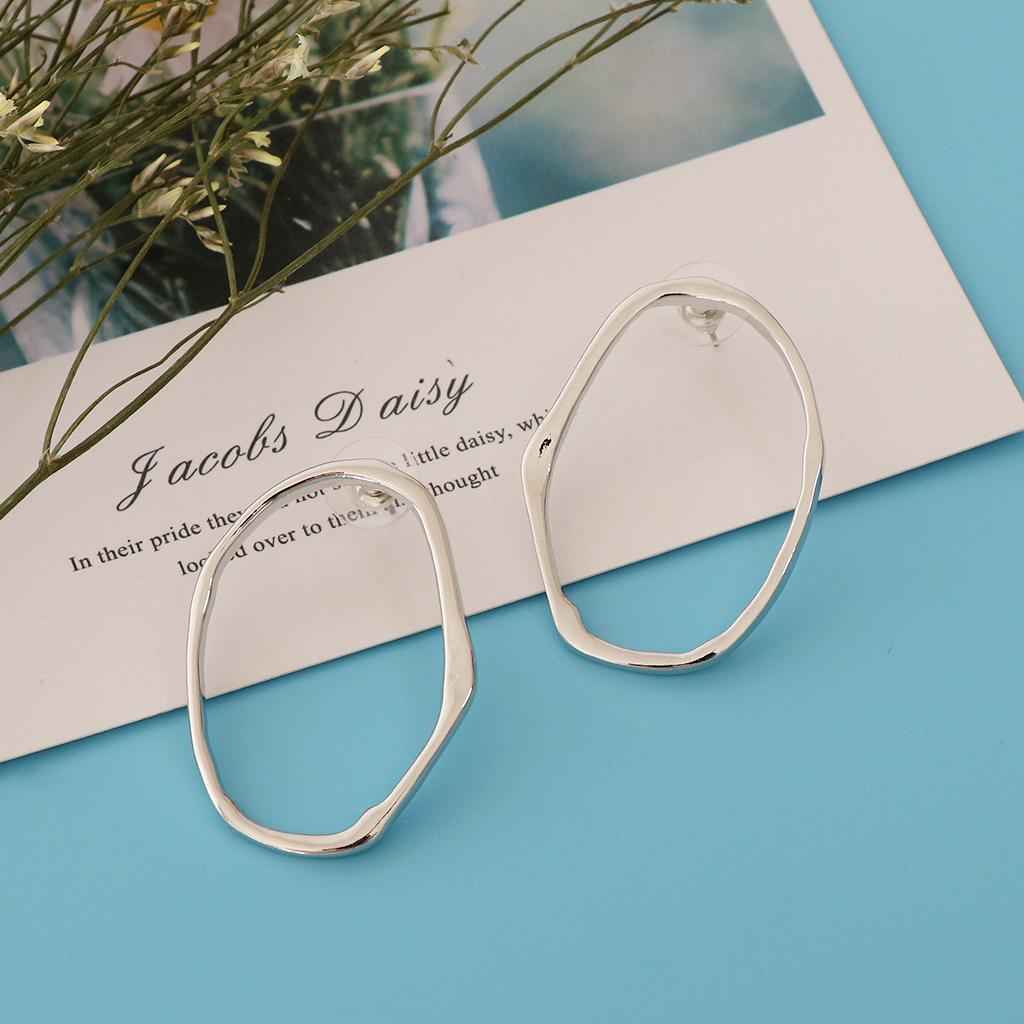 Geometric Dangle Earrings Irregular Curved Hook Hoop Spiral 5 Styles Silver