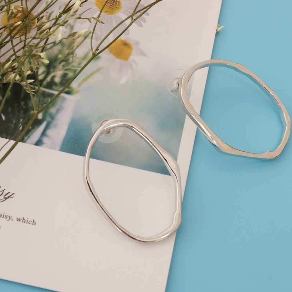 Geometric Dangle Earrings Irregular Curved Hook Hoop Spiral 5 Styles Silver