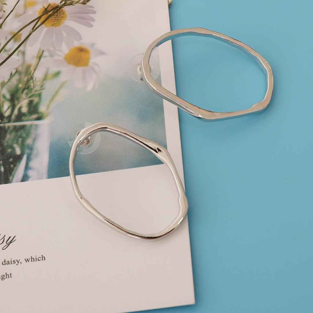 Geometric Dangle Earrings Irregular Curved Hook Hoop Spiral 5 Styles Silver