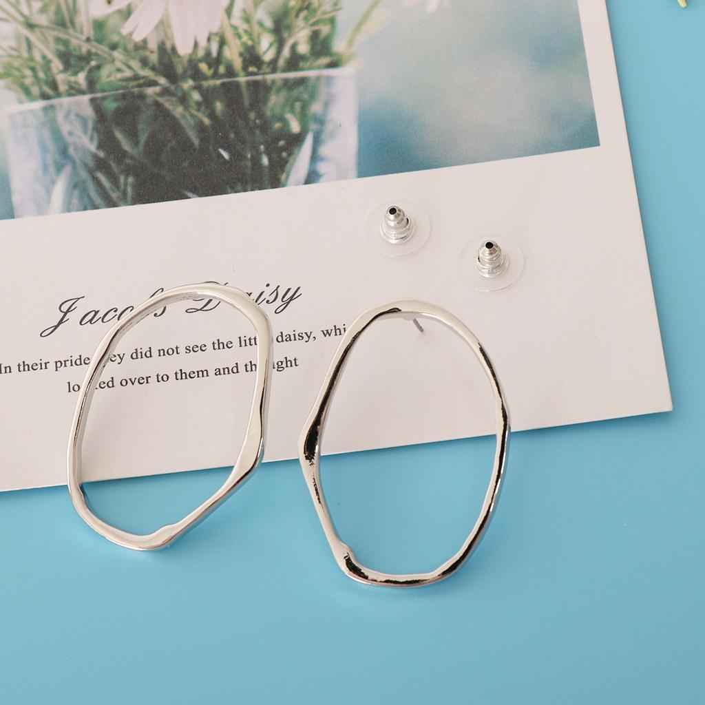 Geometric Dangle Earrings Irregular Curved Hook Hoop Spiral 5 Styles Silver