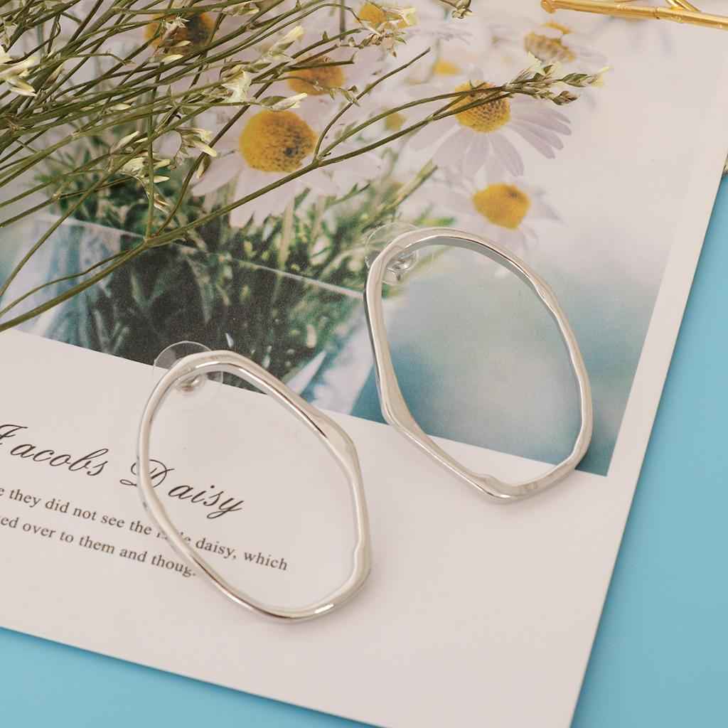 Geometric Dangle Earrings Irregular Curved Hook Hoop Spiral 5 Styles Silver