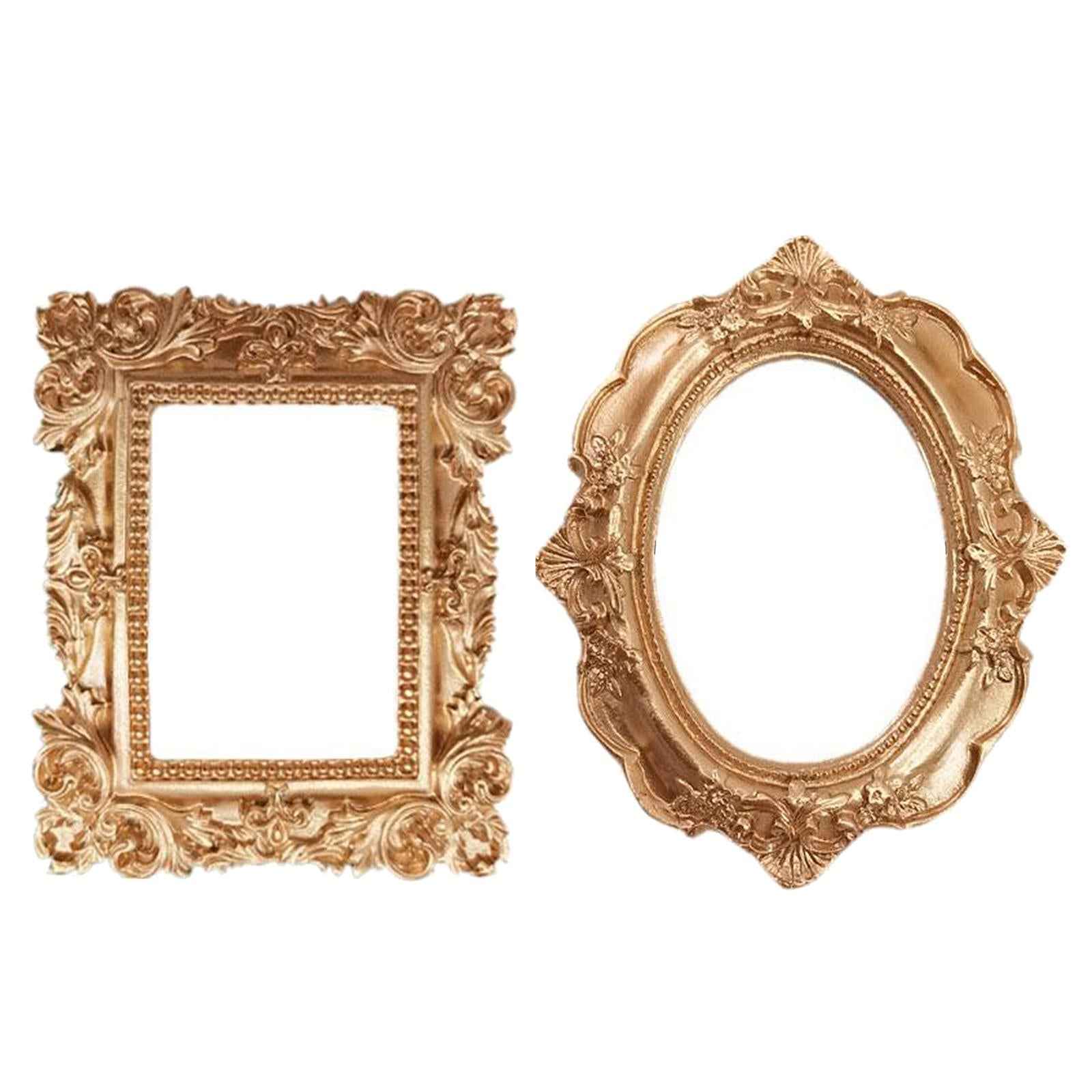 Vintage Photo Frame Carved Lace Resin Mini Picture Frame Photo Props Oval
