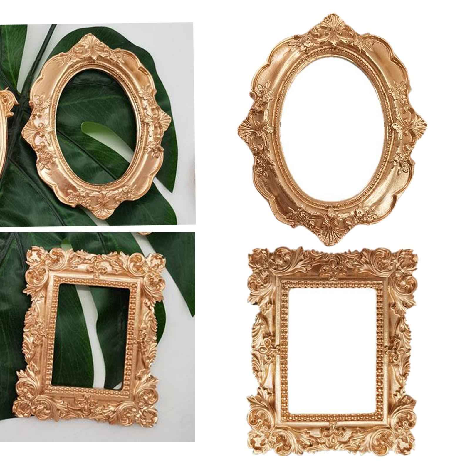 Vintage Photo Frame Carved Lace Resin Mini Picture Frame Photo Props Oval
