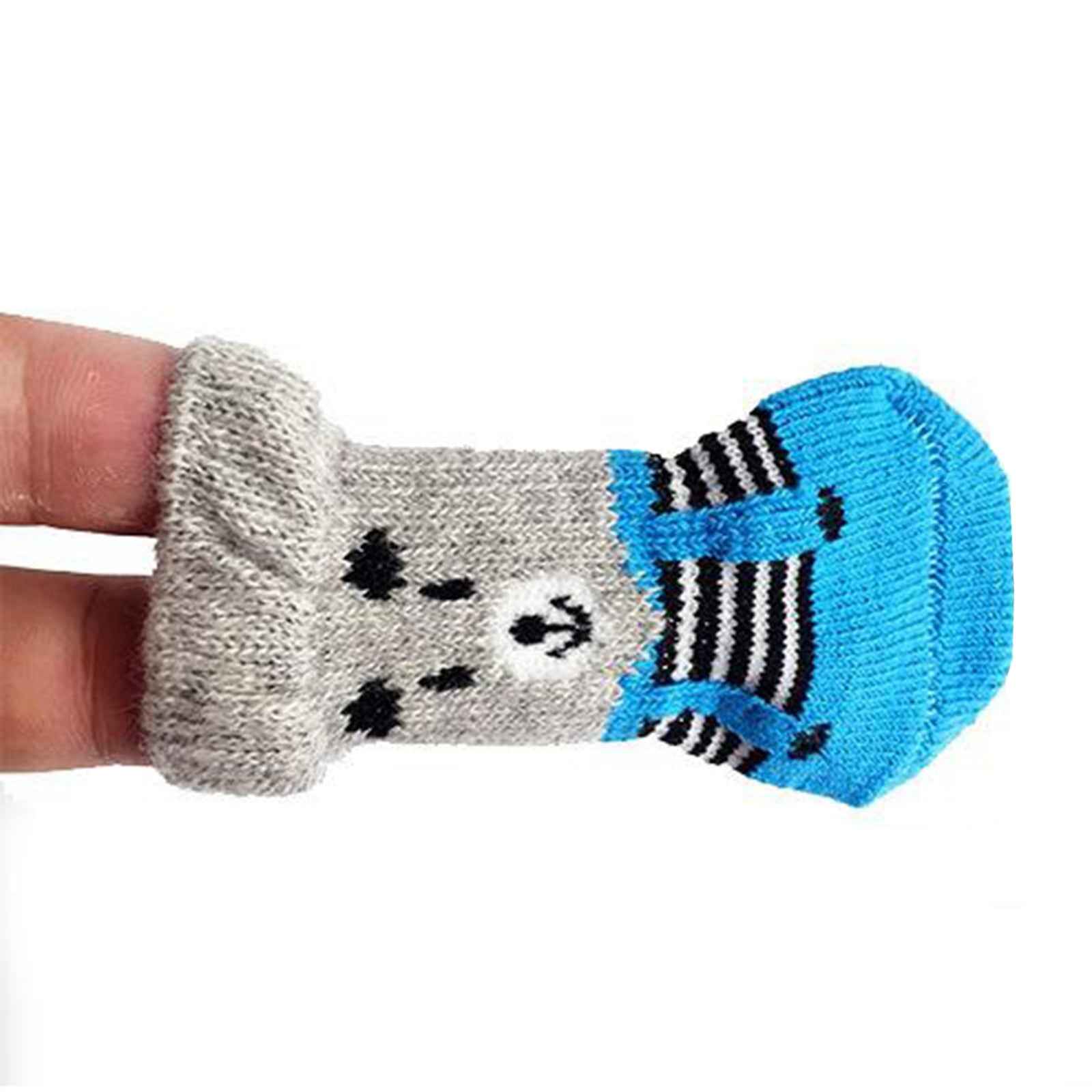4 Cute Pet Cat Puppy Dog Socks Anti-slip Paw Protector M Bear