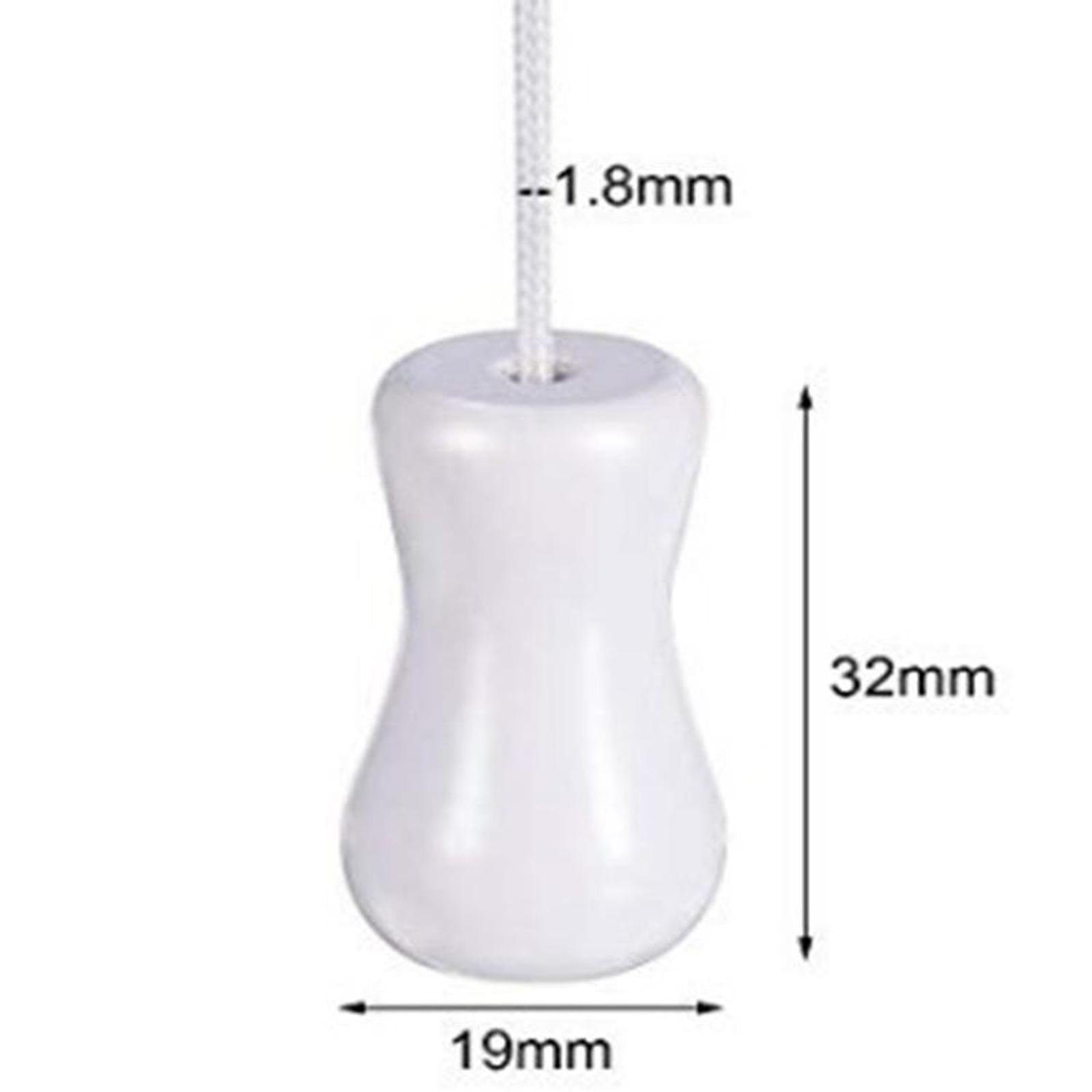 1.8mm White Braided Lift Shade Cord 55 Yards/Roll with 4x White Wood Pendant