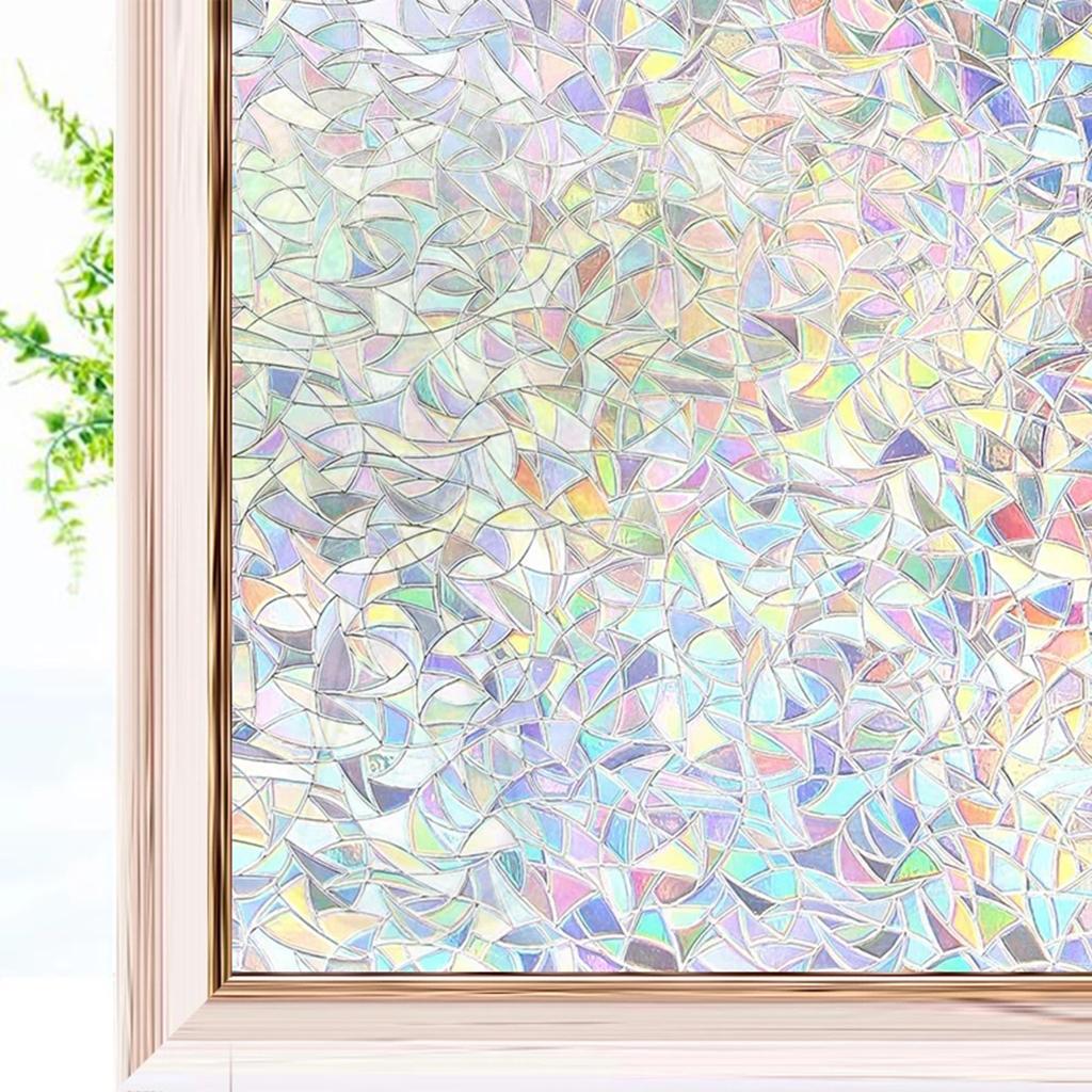 2xWindow Privacy Film Roll PVC 3D Stained Static Cling Sticker Anti UV Home