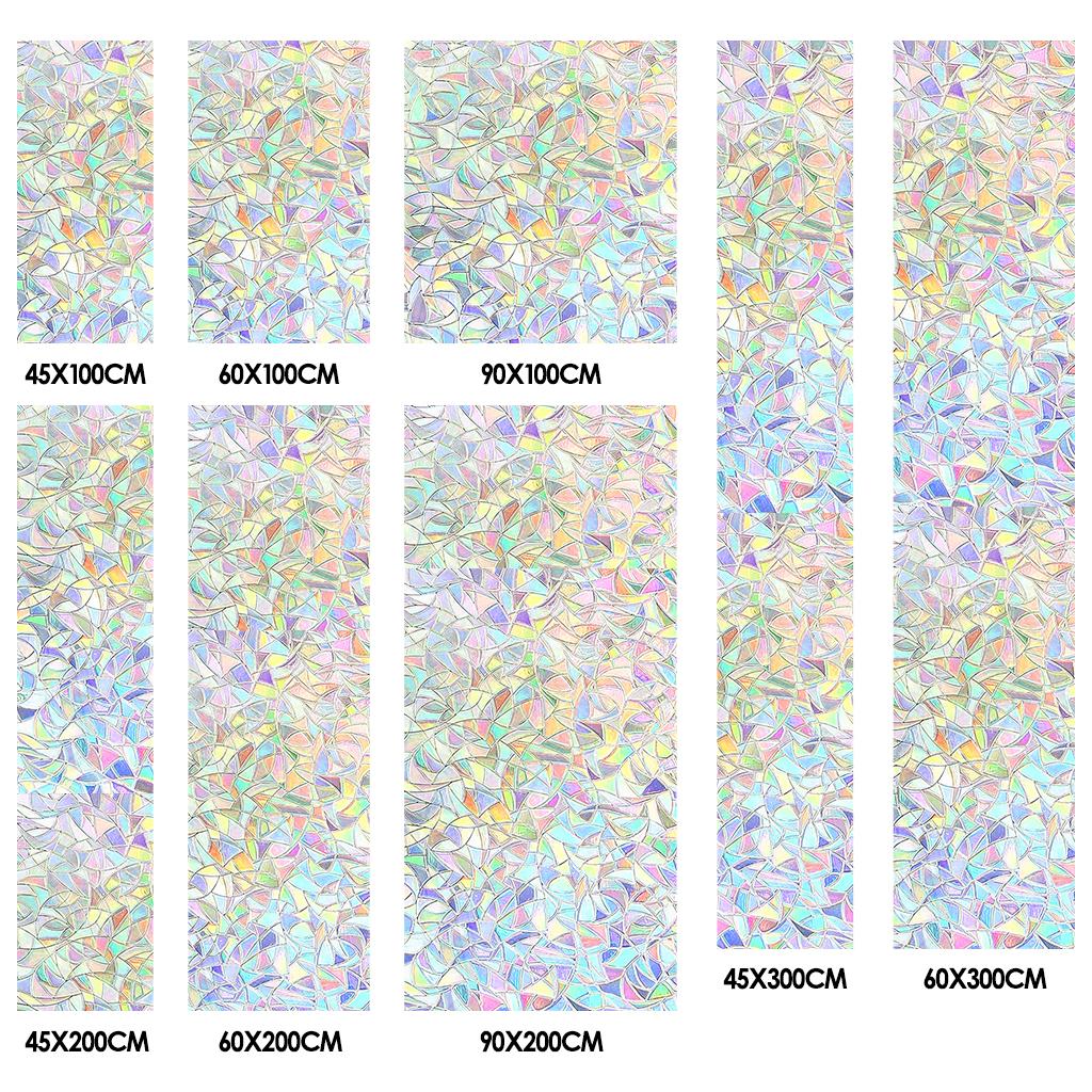 2xWindow Privacy Film Roll PVC 3D Stained Static Cling Sticker Anti UV Home