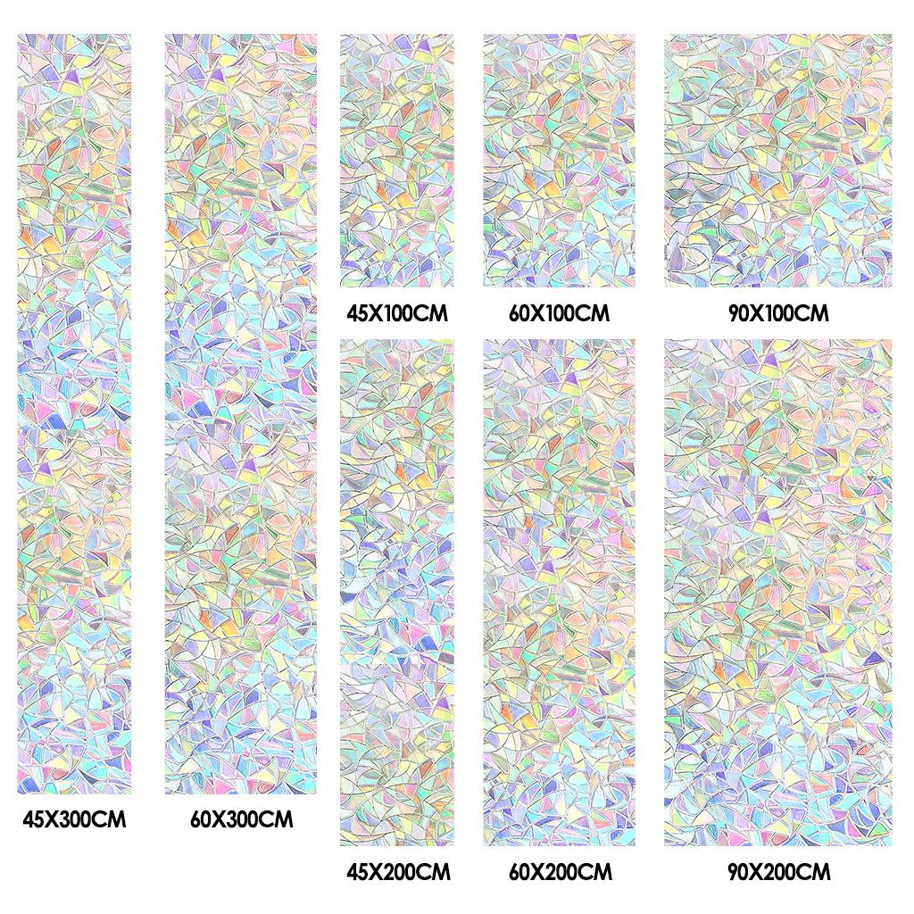 4xWindow Privacy Film Roll PVC 3D Stained Static Cling Sticker Anti UV Home