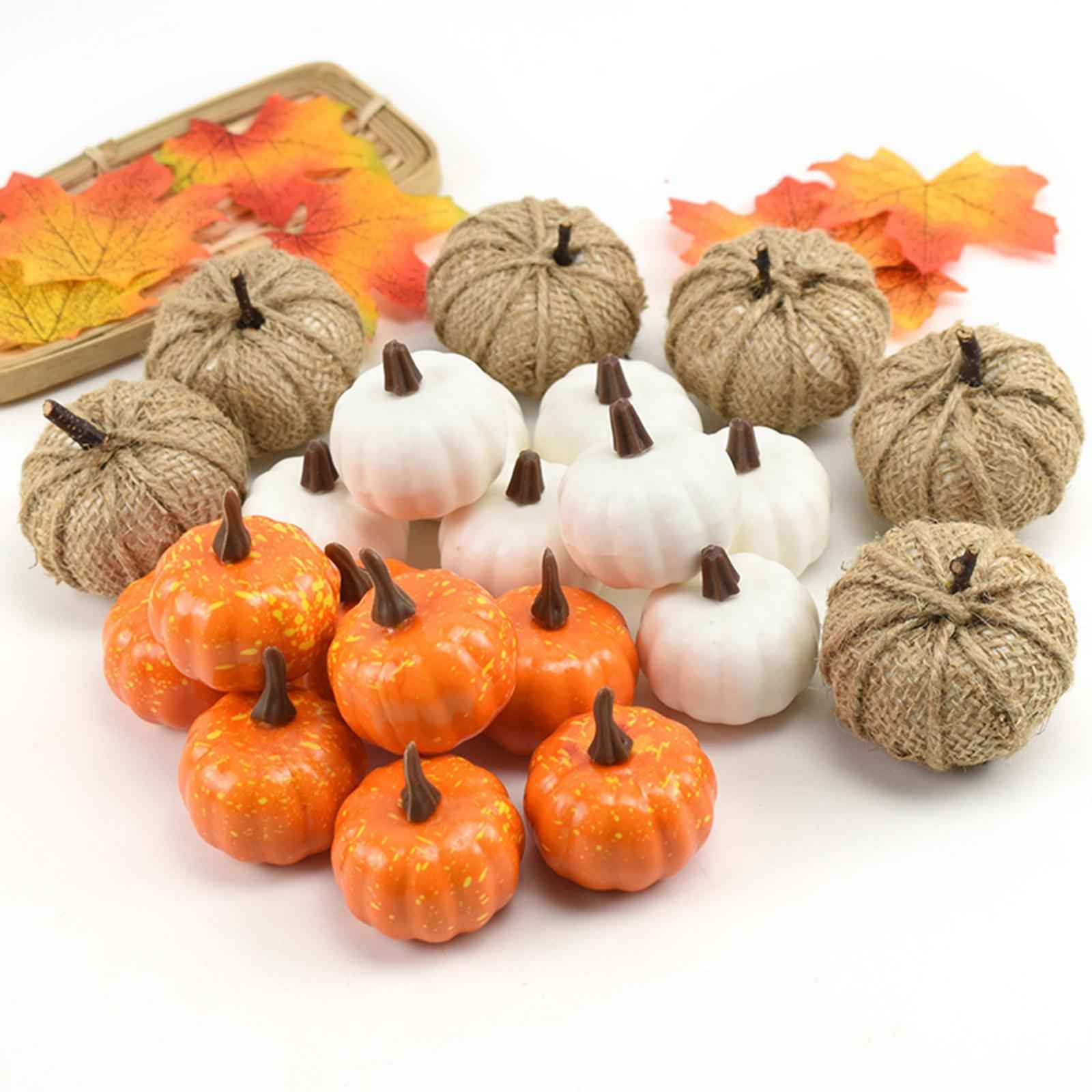 Rustic Harvest Foam Artificial Pumpkins for Halloween Decorations Decor