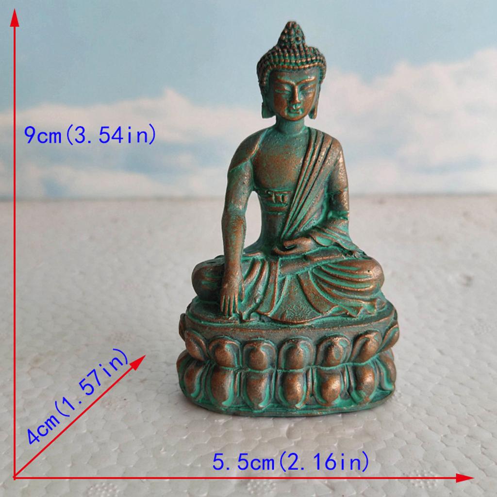 2xSANDSTONE BALCONY HOME GARDEN SMALL ZEN BUDDHA STATUE ORNAMENT DECORATIONS Bronze