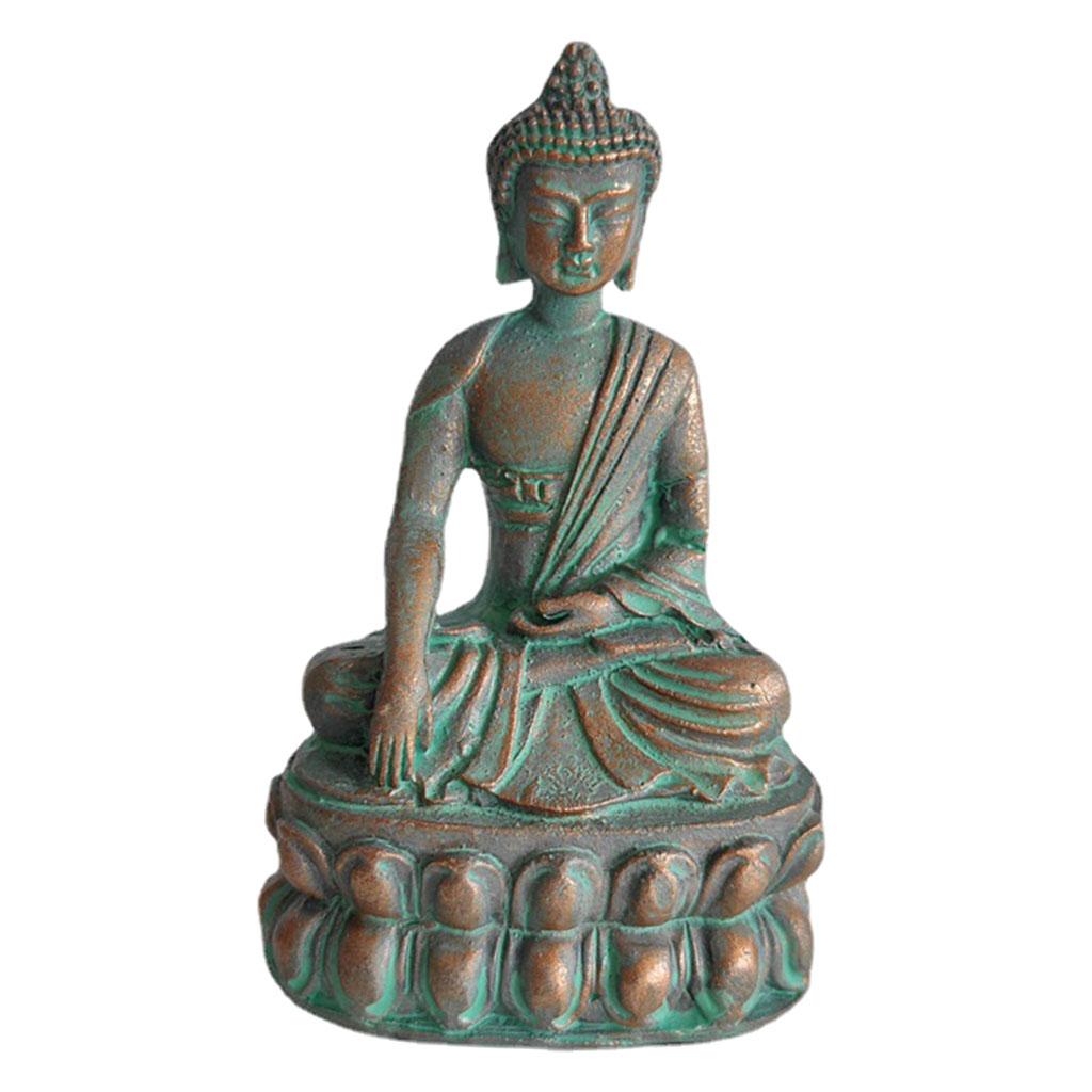 4xSANDSTONE BALCONY HOME GARDEN SMALL ZEN BUDDHA STATUE ORNAMENT DECORATIONS Bronze