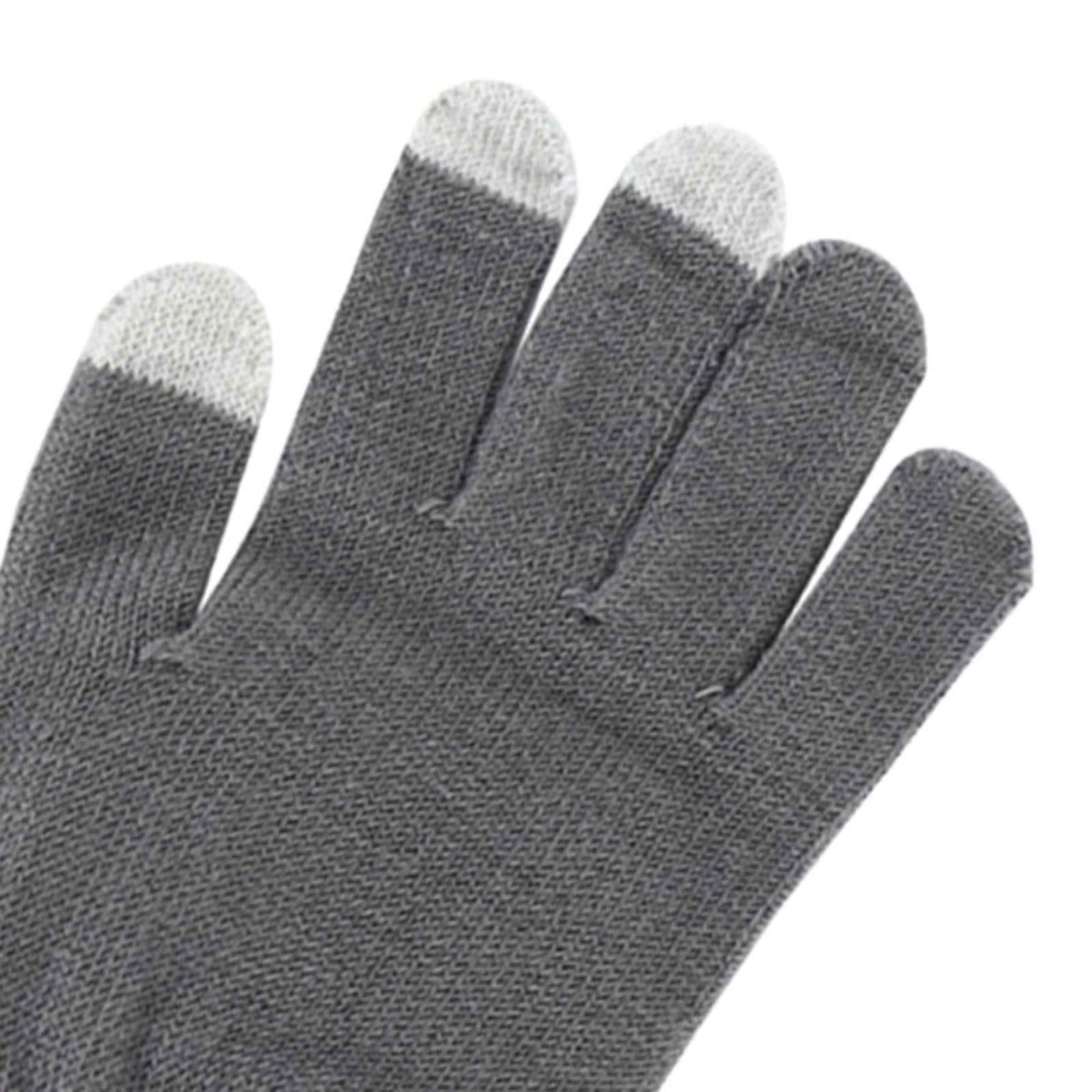 Electric USB Heated Gloves Full Finger Knitting for Women Men Outdoor Gray