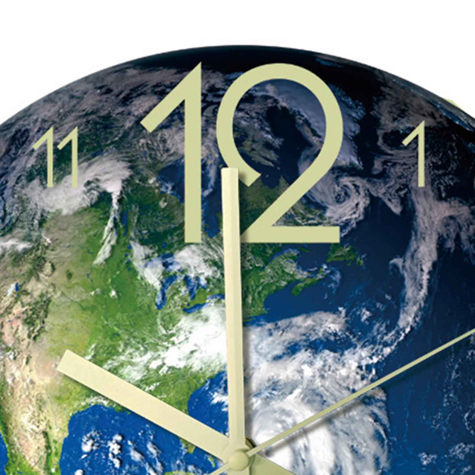 30cm Unique Luminous Wall Clock Glow In The Dark Bedroom Decor Earth