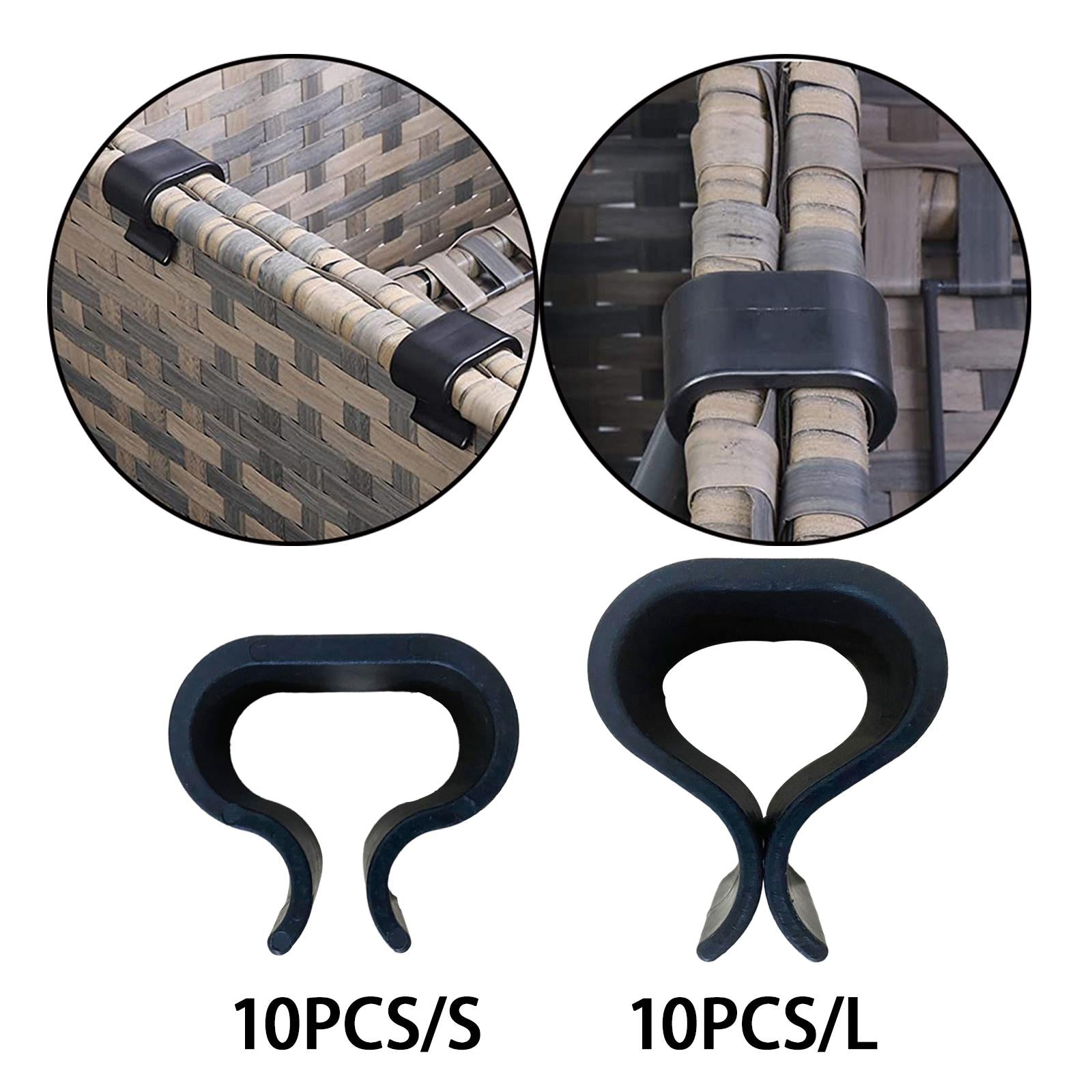 10 Pieces Patio Wicker Furniture Clips Chair Fasteners Patio Sofa Clips 7x6cm