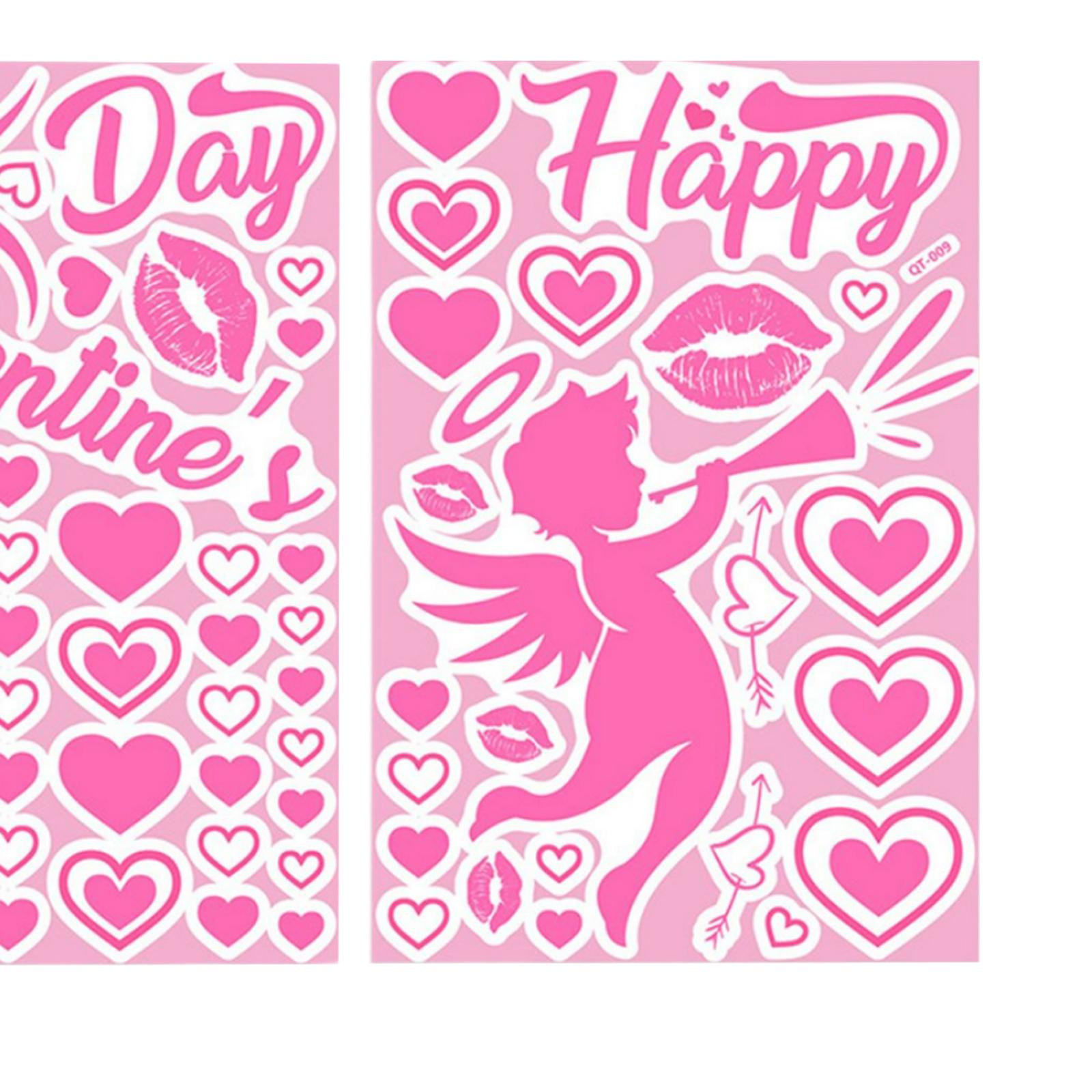 2Pcs Wall Stickers Luminous Love Heart Mural Window Party Decor trumpet
