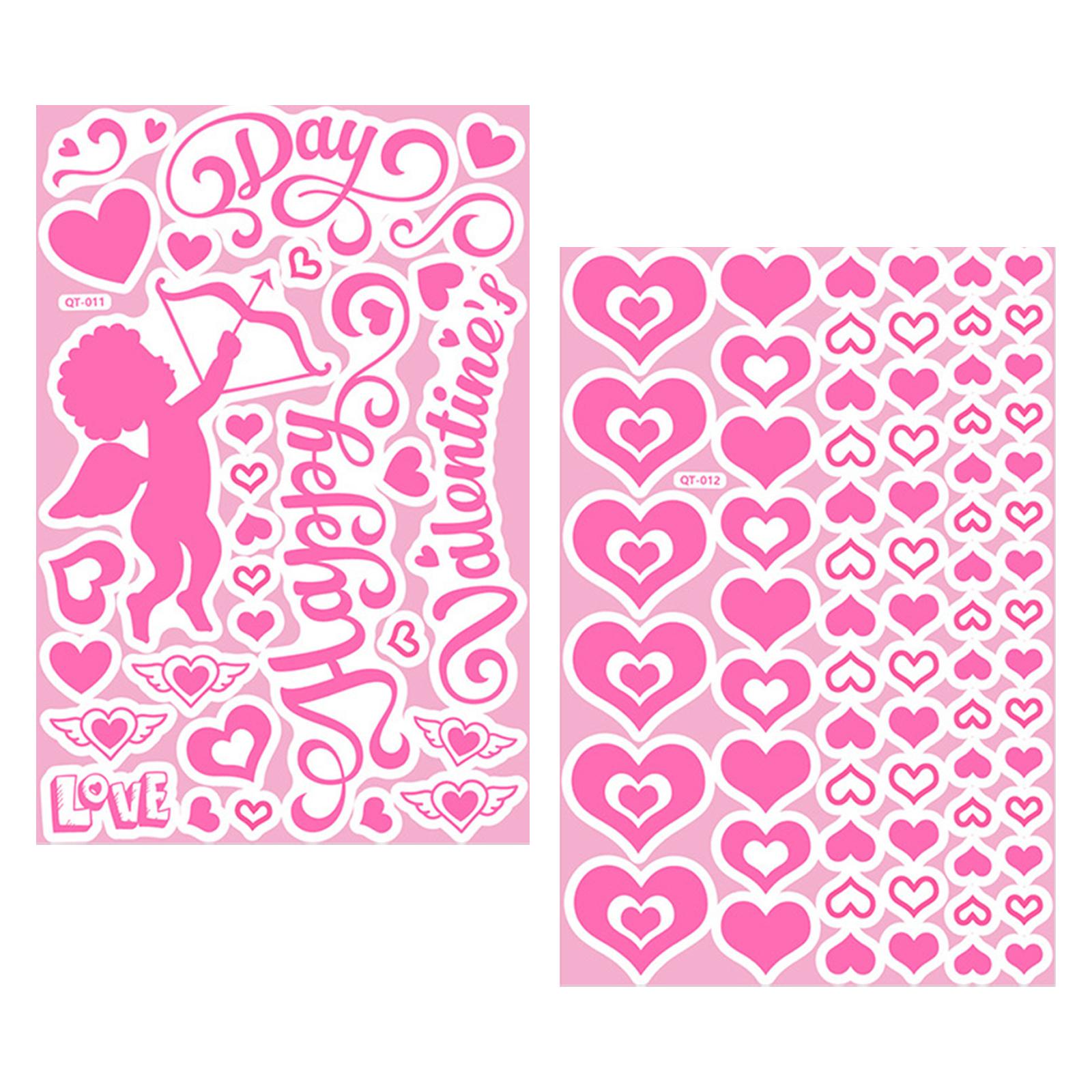 2Pcs Wall Stickers Luminous Love Heart Mural Window Party Decor archery