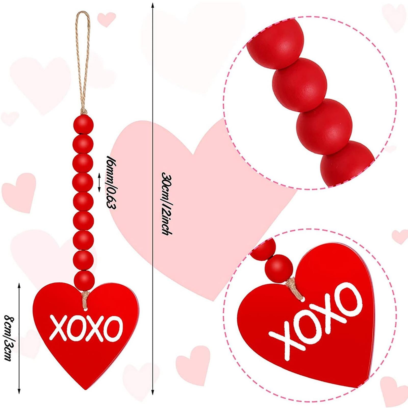 10 Pieces Valentine's Day Wood Bead Garland Wedding Decorations Pendant