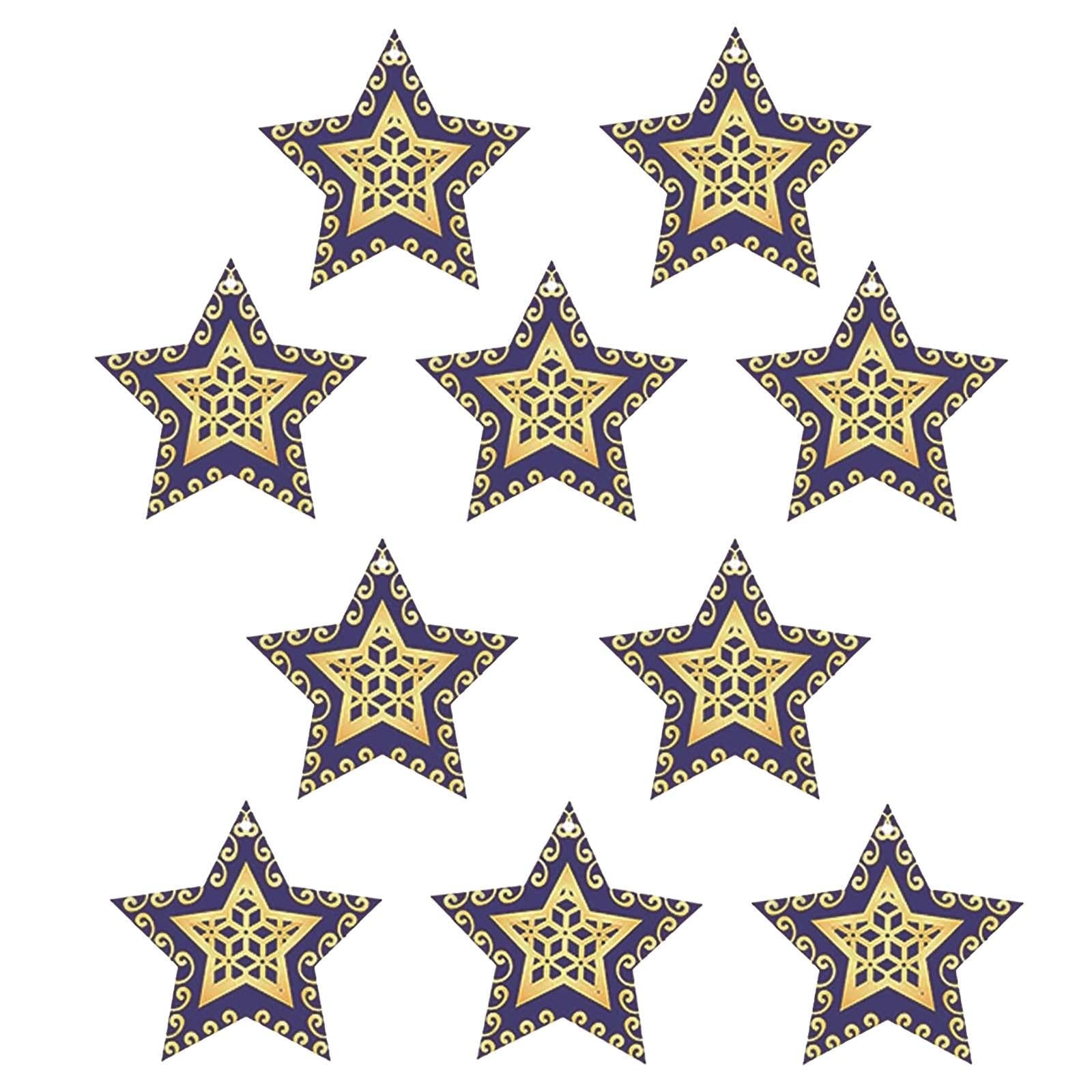 10 Pieces Eid Mubarak Wooden Ornament Wall Hanging Party Pendant Muslim A
