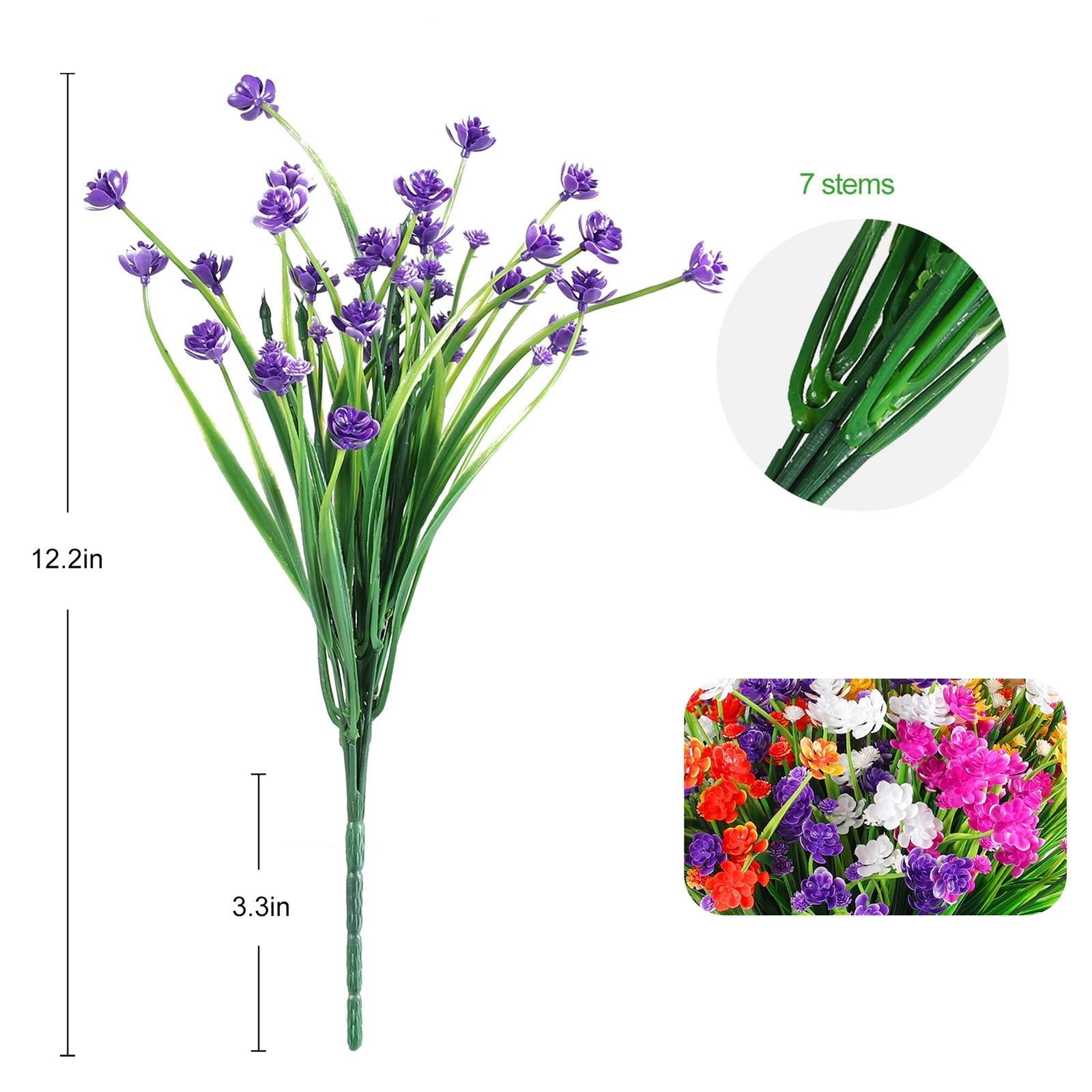 10 Pieces Artificial Flowers UV Resistant for Farmhouse Home Decoration